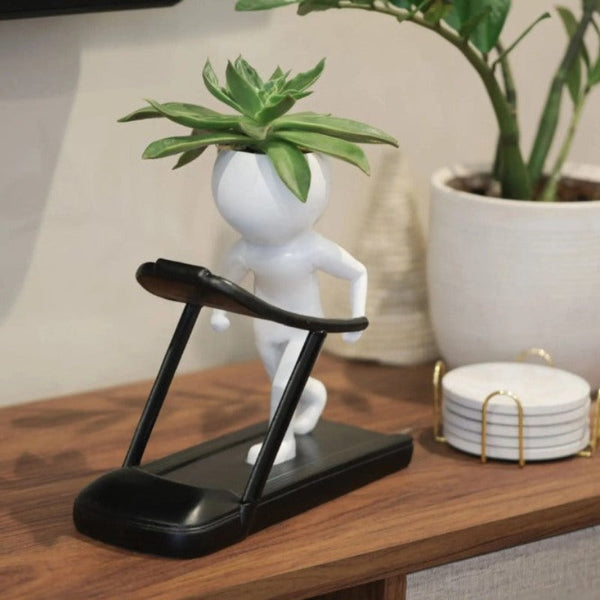 Fitness Villain Gift Resin Crafts Treadmill Flowerpot Dumbbell Plastic Sculptures & Figurines