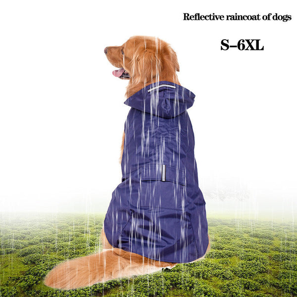Reflective Large Dog Clothes Windproof Hooded Raincoat For Dogs Clothing Dog Clothing & Shoes