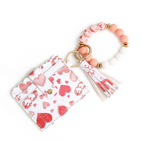 Love Polyurethane Card Holder Silica Gel Key Chain And American Printed Keyrings