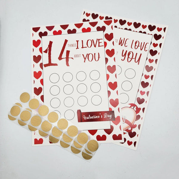 Valentines Day Scratchoff 14 Things I Love We Paper Modern Scraper Greeting Cards & Invitations