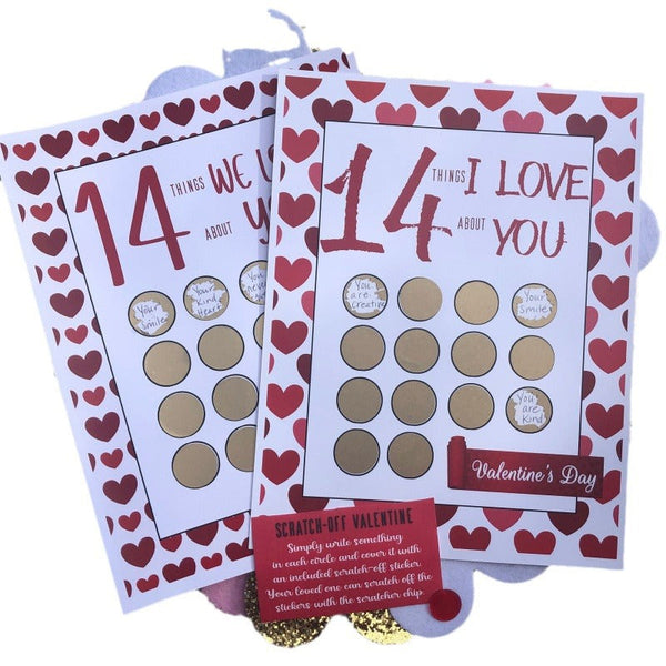 Valentines Day Scratchoff 14 Things I Love We Paper Modern Scraper Greeting Cards & Invitations