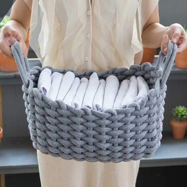 Woven Rope Basket Storage Solutions Decor Storage Bins & Baskets