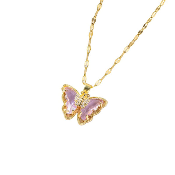 Veile Studios Necklace Female Micro Inlaid Zircon Butterfly Simple Clavicle Chain Fashion Jewellery Necklaces & Pendants