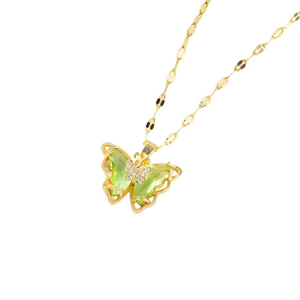 Veile Studios Necklace Female Micro Inlaid Zircon Butterfly Simple Clavicle Chain Fashion Jewellery Necklaces & Pendants