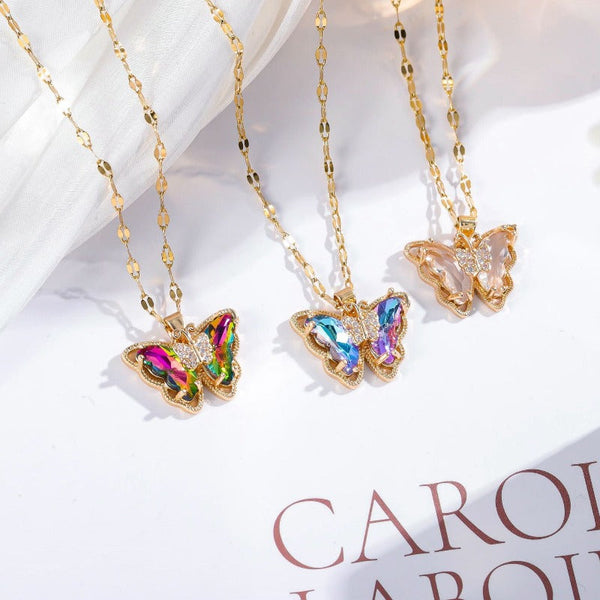 Veile Studios Necklace Female Micro Inlaid Zircon Butterfly Simple Clavicle Chain Fashion Jewellery Necklaces & Pendants