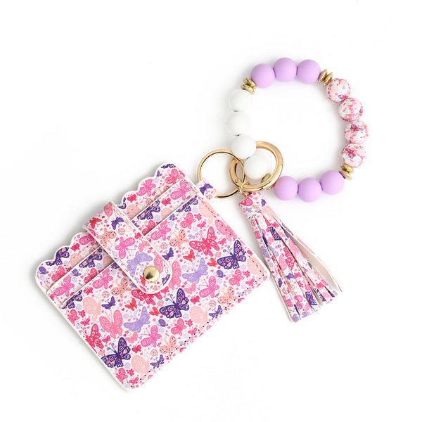 Love Polyurethane Card Holder Silica Gel Key Chain And American Printed Keyrings