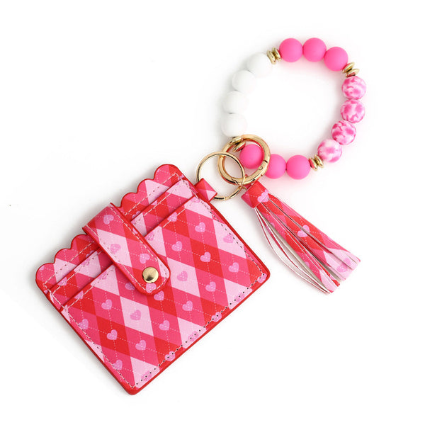 Love Polyurethane Card Holder Silica Gel Key Chain And American Printed Keyrings