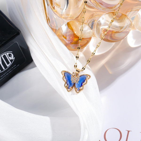 Veile Studios Necklace Female Micro Inlaid Zircon Butterfly Simple Clavicle Chain Fashion Jewellery Necklaces & Pendants