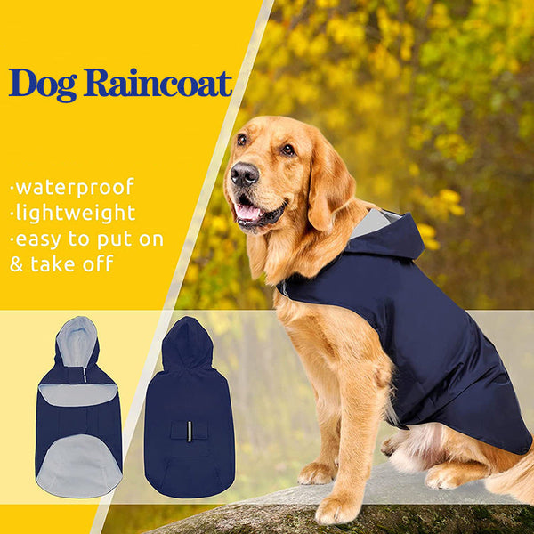 Reflective Large Dog Clothes Windproof Hooded Raincoat For Dogs Clothing Dog Clothing & Shoes