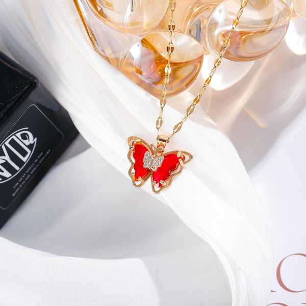 Veile Studios Necklace Female Micro Inlaid Zircon Butterfly Simple Clavicle Chain Fashion Jewellery Necklaces & Pendants