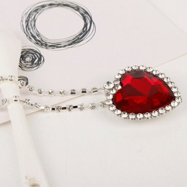 Veile Studios Ocean Star Love Fashion Diamond Crystal Pendant Necklace Cobalt Blue Necklaces & Pendants