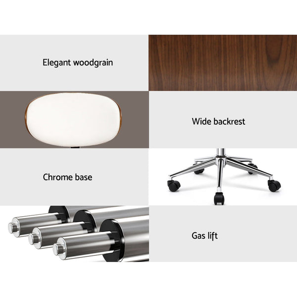 Artiss Leather Office Chair White Office Chairs