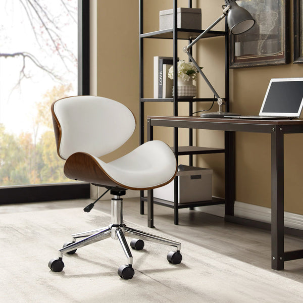 Artiss Leather Office Chair White Office Chairs