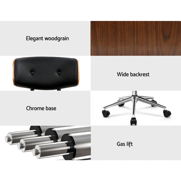 Artiss Office Chair Black Leather Office Chairs