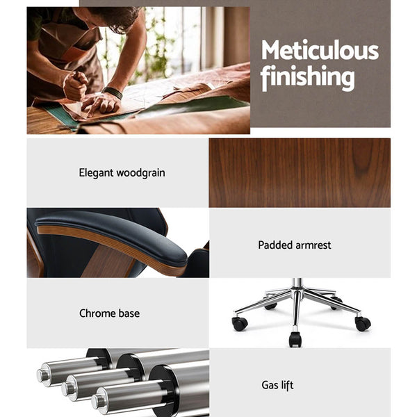 Artiss Office Chair Computer Gaming Chairs Executive Leather Black Office Chairs