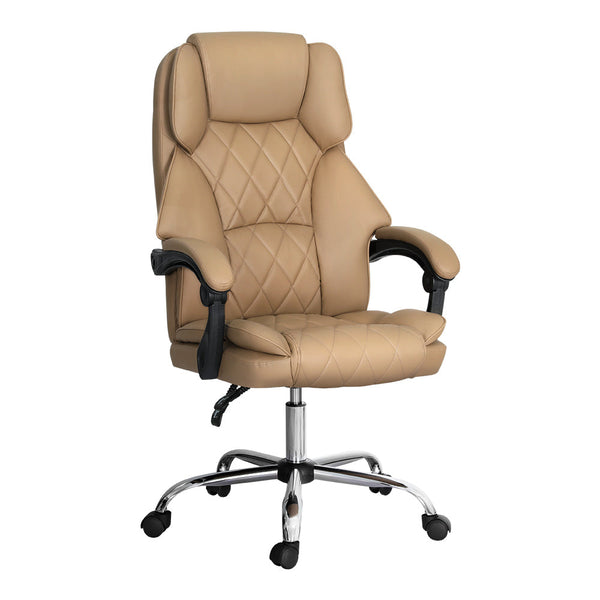 Artiss Executive Office Chair Leather Recliner Espresso Office Chairs