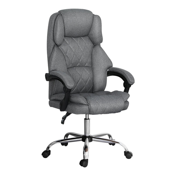 Artiss Executive Office Chair Fabric Recliner Grey Office Chairs