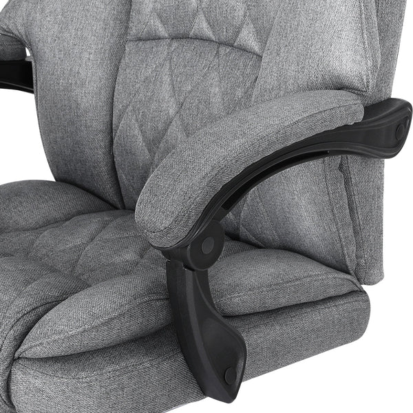 Artiss Executive Office Chair Fabric Recliner Grey Office Chairs