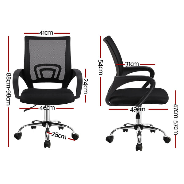 Artiss Office Chair Gaming Computer Mesh Chairs Executive Mid Back Black Office Chairs