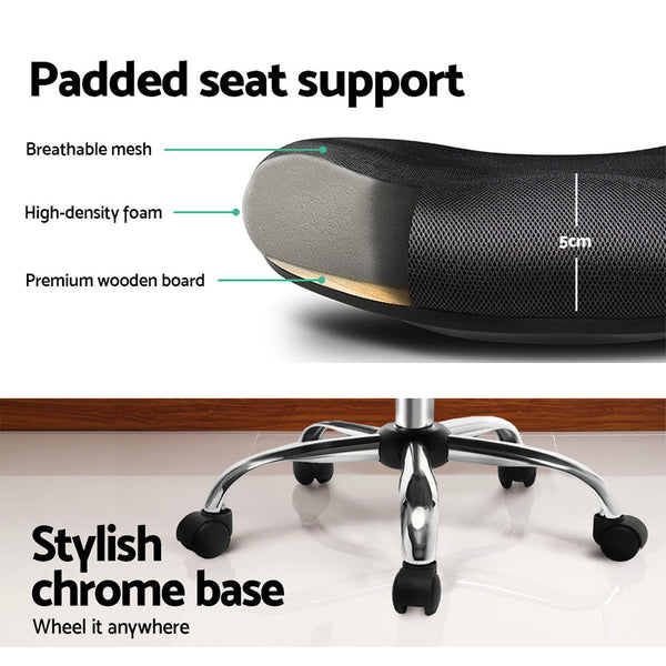 Artiss Office Chair Gaming Computer Mesh Chairs Executive Mid Back Black Office Chairs