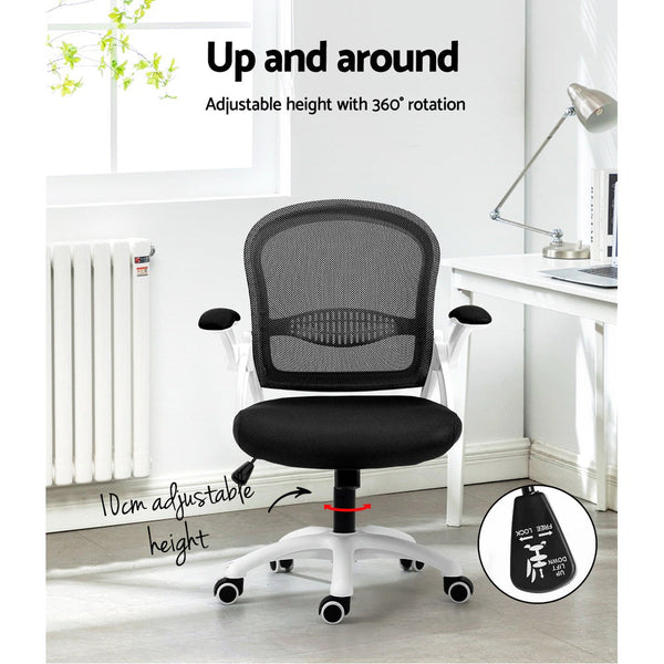 Artiss Office Chair Mesh Computer Desk Chairs Work Study Gaming Mid Back Black Office Chairs