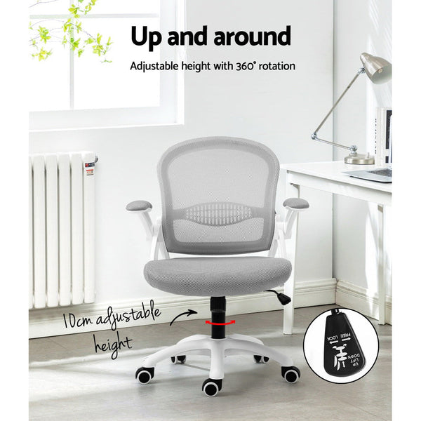 Artiss Office Chair Mesh Computer Desk Chairs Mid Back Work Home Study Grey Office Chairs
