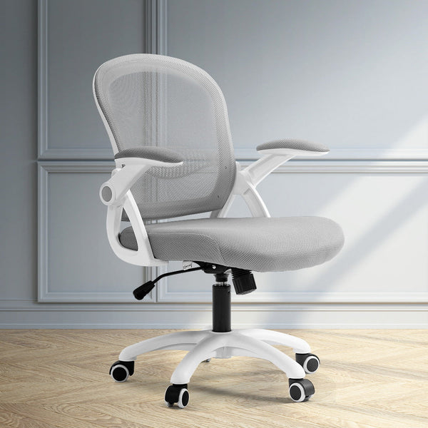 Artiss Office Chair Mesh Computer Desk Chairs Mid Back Work Home Study Grey Office Chairs