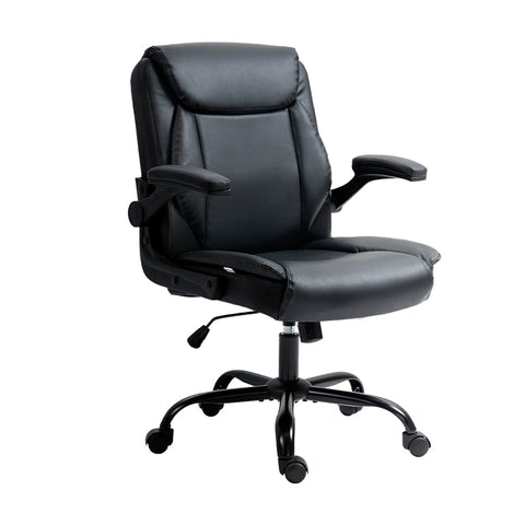 Artiss Office Chair Leather Computer Desk Chairs Executive Gaming Study Black Office Chairs