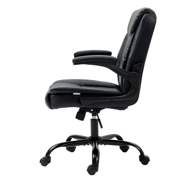 Artiss Office Chair Leather Computer Desk Chairs Executive Gaming Study Black Office Chairs