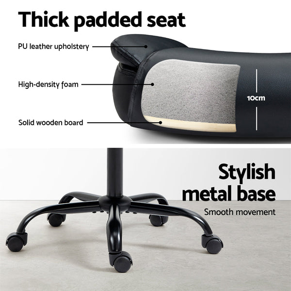 Office Chairs Artiss Office Chair Leather Computer Desk Chairs Executive Gaming Study Black