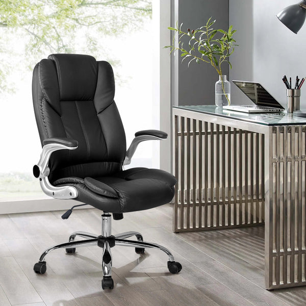Artiss Kea Executive Office Chair Leather Black Office Chairs