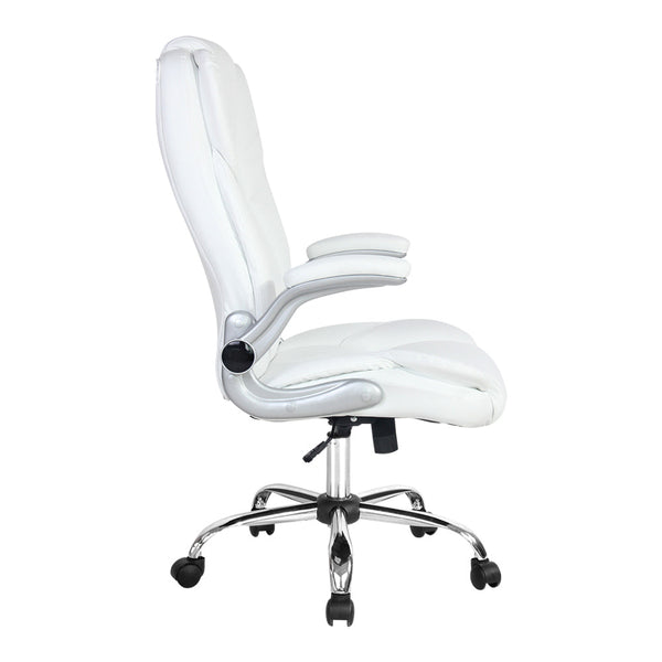 Artiss Kea Executive Office Chair Leather White Office Chairs
