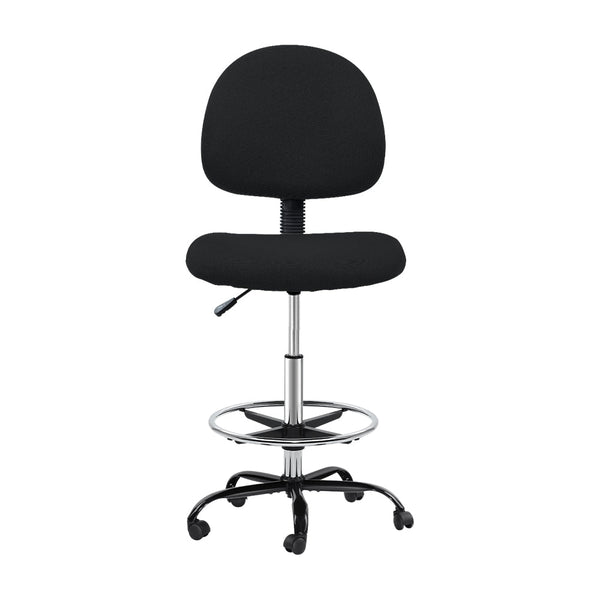 Artiss Office Chair Veer Drafting Stool Fabric Chairs Black Office Chairs