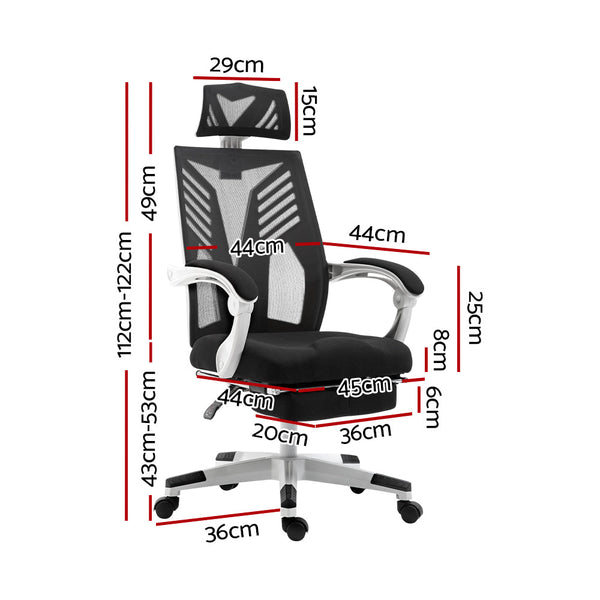 Artiss Gaming Office Chair Computer Desk Home Work Recliner White Chairs