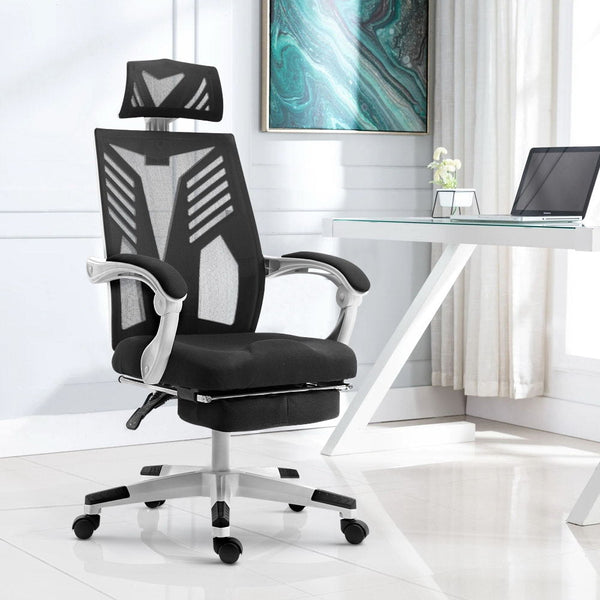 Artiss Gaming Office Chair Computer Desk Home Work Recliner White Chairs