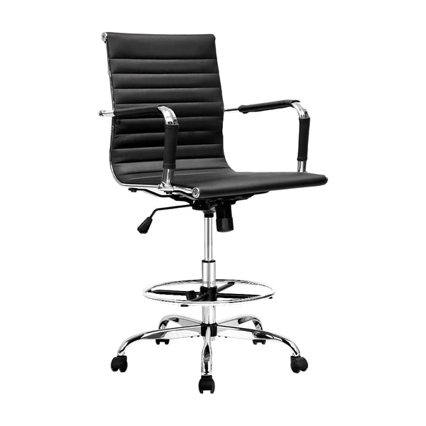 Artiss Office Chair Veer Drafting Stool Mesh Chairs Armrest Standing Desk Black Office Chairs