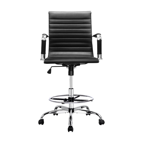 Artiss Office Chair Veer Drafting Stool Mesh Chairs Armrest Standing Desk Black Office Chairs