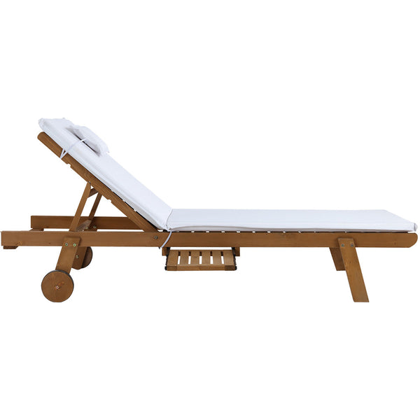 Gardeon 2 Piece Sun Lounge Lounger Outdoor Furniture Day Bed Wheel Patio White Loungers