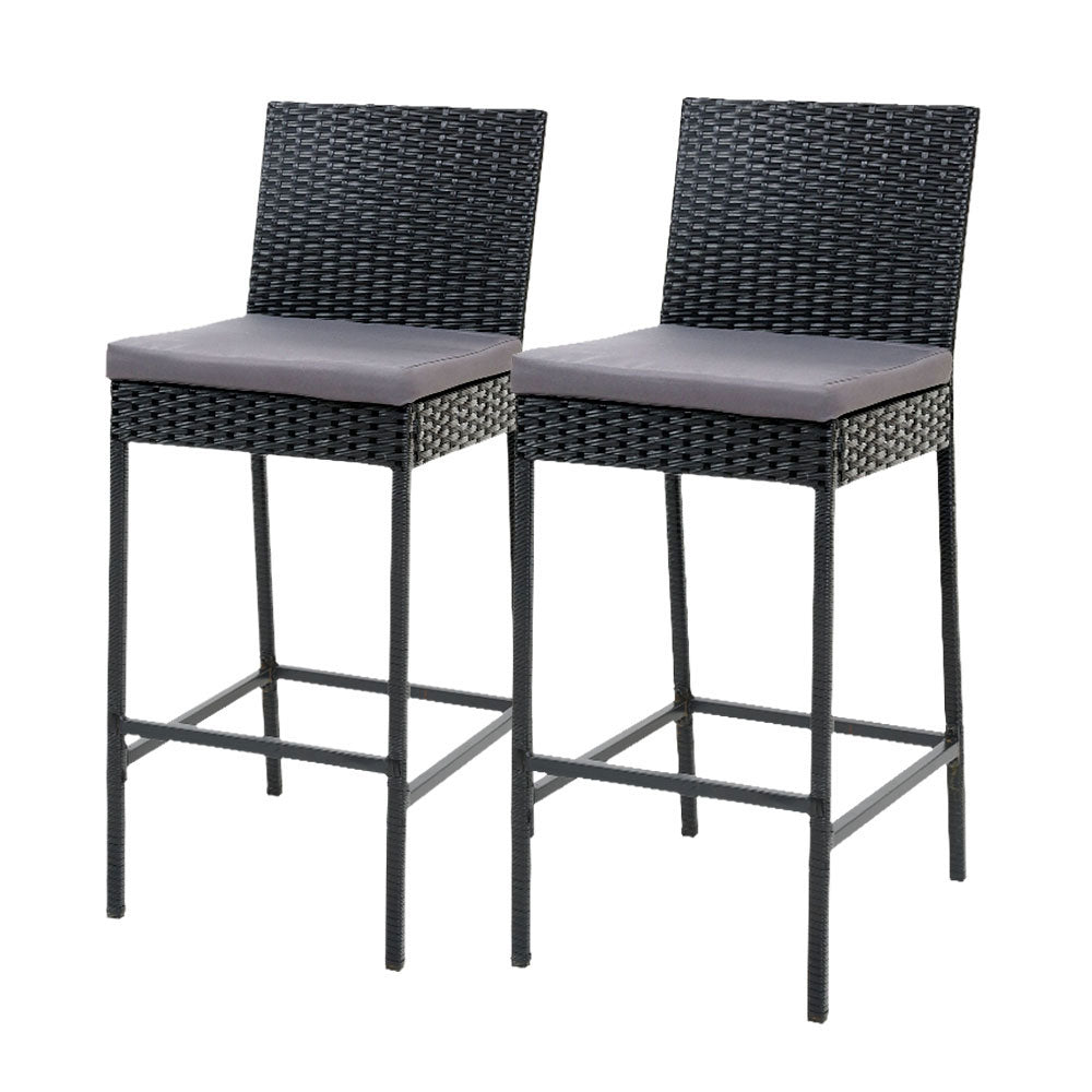 Gardeon Set Of 2 Outdoor Bar Stools Dining Chairs Wicker Furniture Benches Bar Stools
