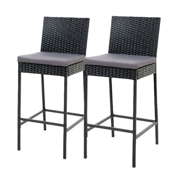 Gardeon Set Of 2 Outdoor Bar Stools Dining Chairs Wicker Furniture Benches Bar Stools