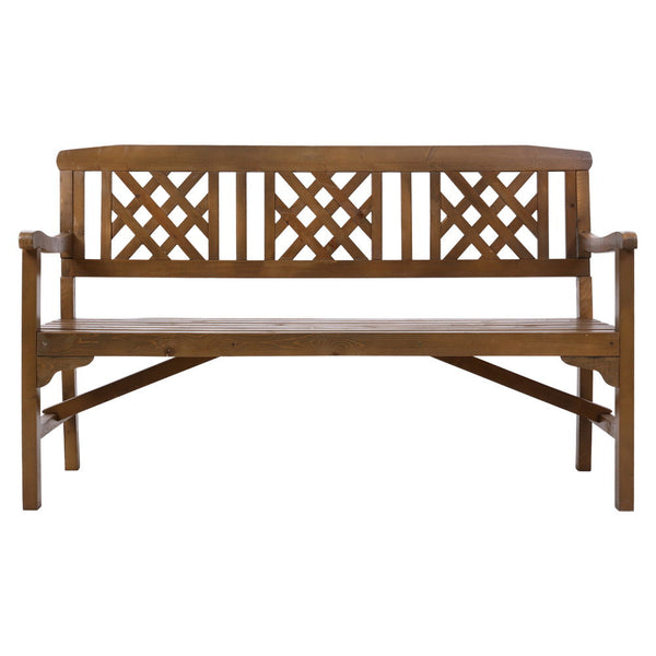 Gardeon Garden Bench 3 Seat Patio Furniture Timber Outdoor Lounge Chair Natural Patio Benches