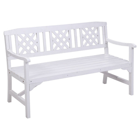 Gardeon Garden Bench 3 Seat Patio Furniture Timber Outdoor Lounge Chair White Patio Benches
