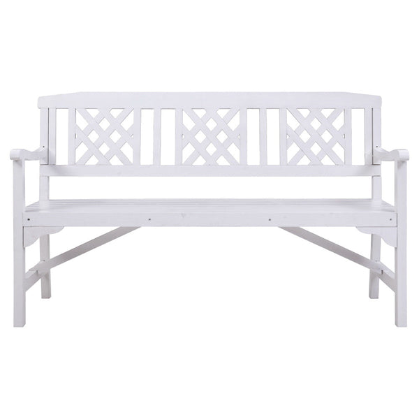 Gardeon Garden Bench 3 Seat Patio Furniture Timber Outdoor Lounge Chair White Patio Benches
