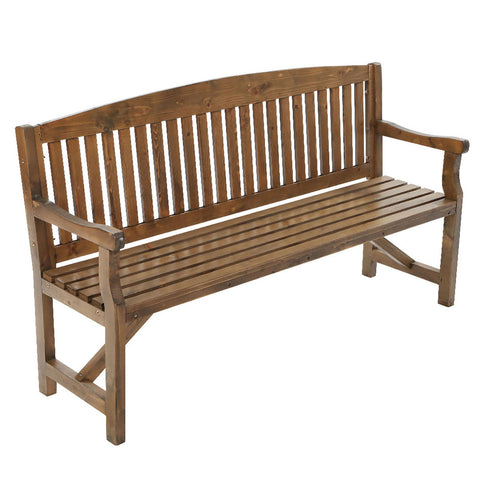Gardeon Garden Bench Chair Natural Outdoor Furniture Dcor Patio Deck 3 Seater Patio Benches