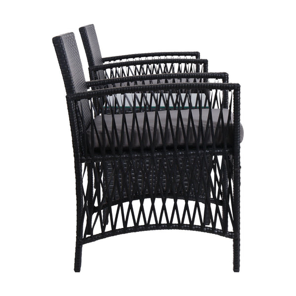 Gardeon Patio Furniture Outdoor Bistro Set Dining Chairs Setting 3 Piece Wicker Patio Furniture Sets