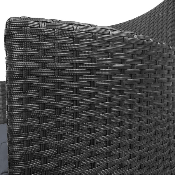 Gardeon 3 Piece Wicker Outdoor Furniture Set Black Patio Furniture Sets