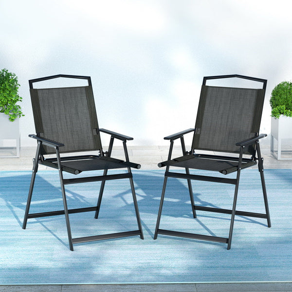 Gardeon Outdoor Chairs Portable Folding Camping Steel Patio Furniture