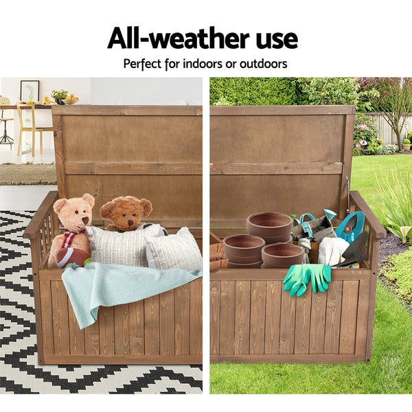 Gardeon Outdoor Storage Box Garden Bench 128.5Cm Chest Tool Toy Sheds Xl Storage Deck Boxes