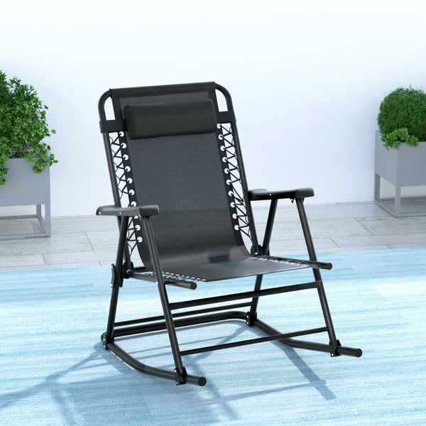 Gardeon Outdoor Rocking Chair Folding Reclining Recliner Patio Furniture Garden Patio Chairs