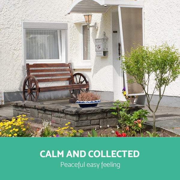 Gardeon Wagon Wheel Bench Brown Patio Benches